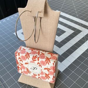 New Boxed Large Silver Hoop Earrings